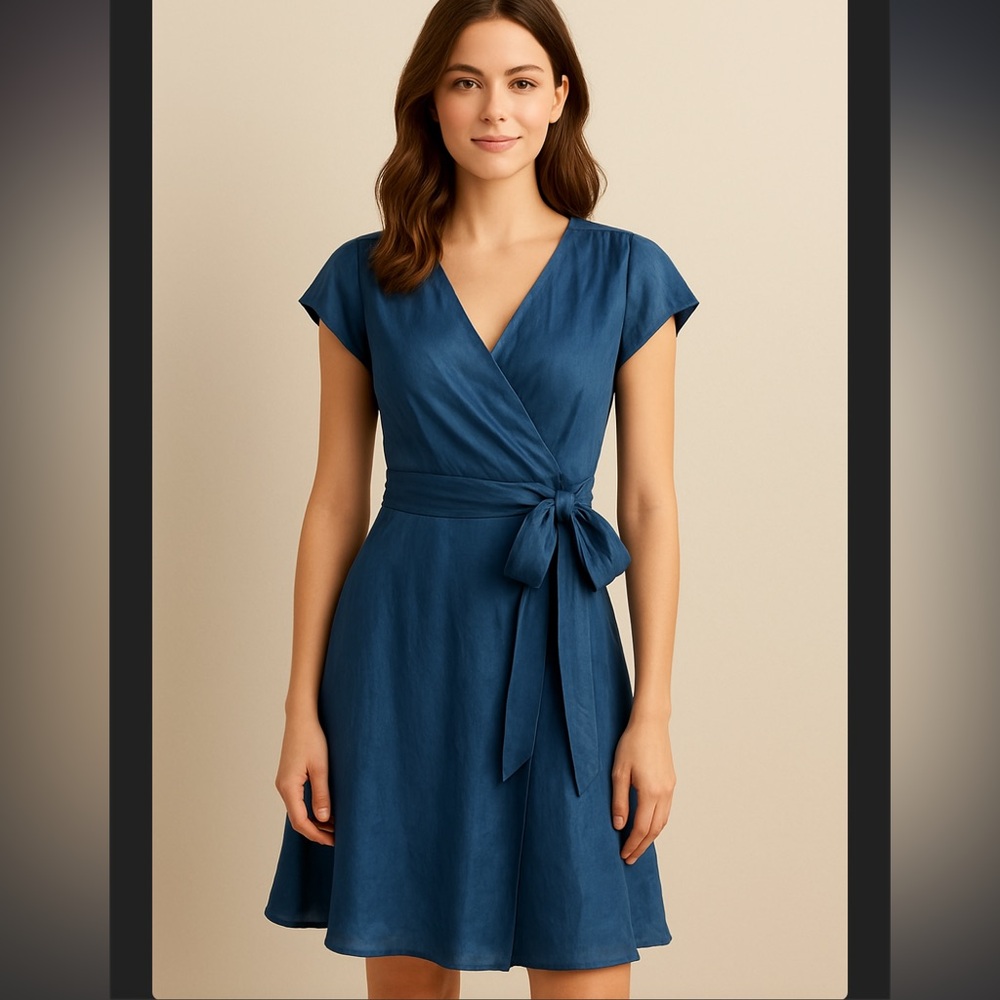 J. Crew Teal Wrap Midi Dress